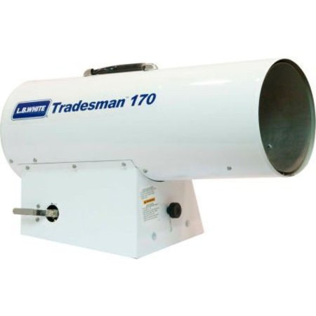 L.B. WHITE L.B. White® Portable Forced Air Gas Heater, W/ Three Trial Ignition, 120V, 170000 BTU Tradesman 170N